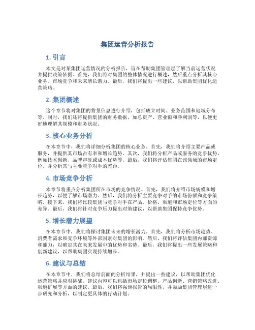 集团运营分析报告