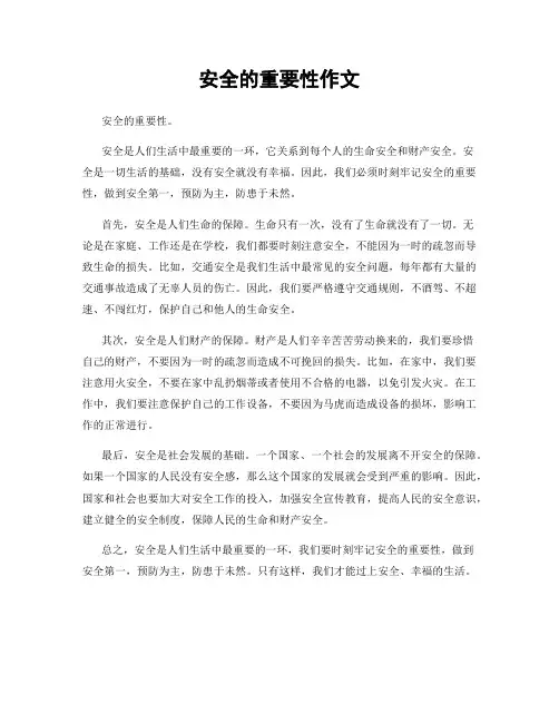 安全的重要性作文