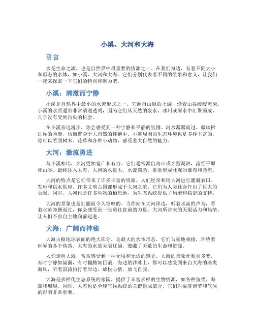 小溪、大河和大海作文