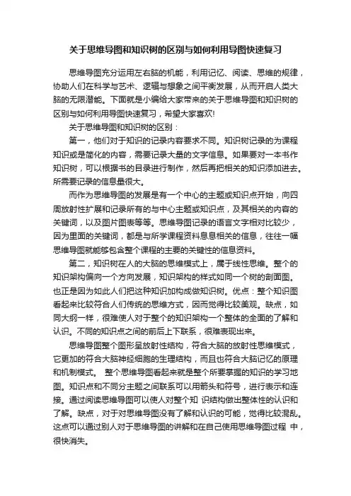 关于思维导图和知识树的区别与如何利用导图快速复习