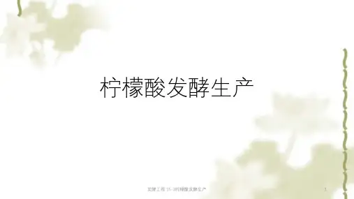 发酵工程 15-3柠檬酸发酵生产ppt课件
