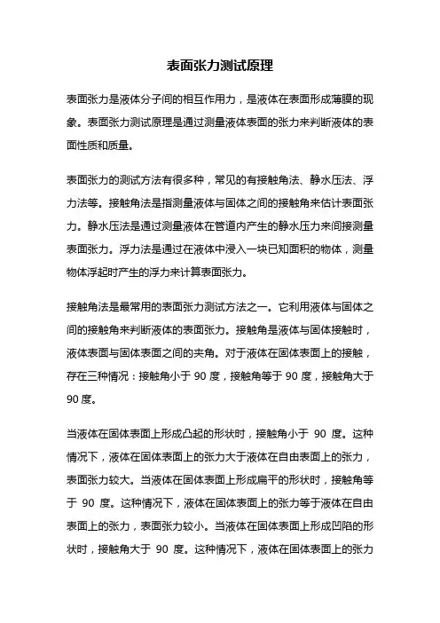 表面张力测试原理
