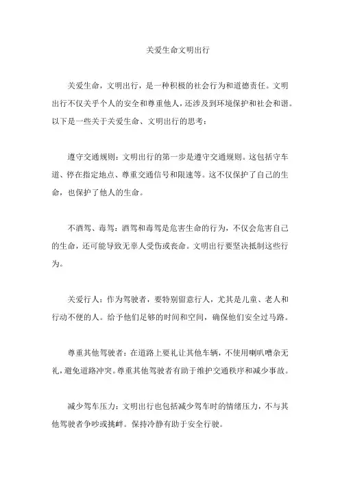 关爱生命,文明出行