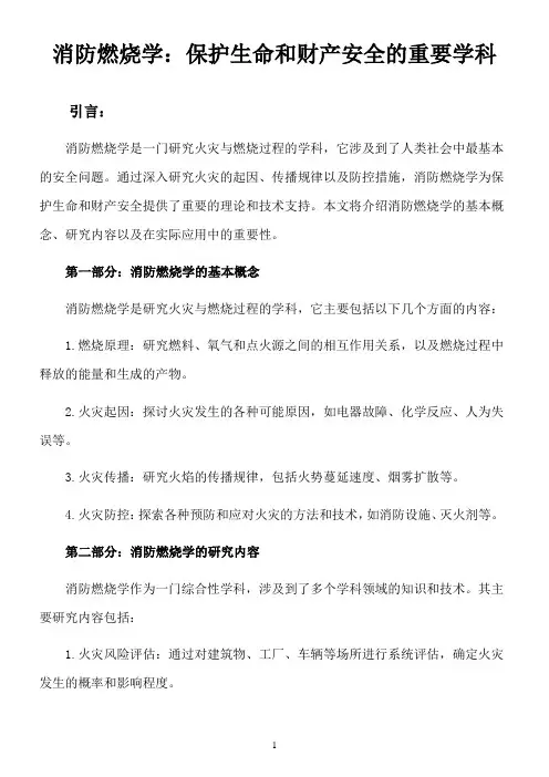 全国高等教育自学考试《消防燃烧学》