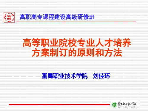 高等职业院校专业人才培养方案制订的原则和方法