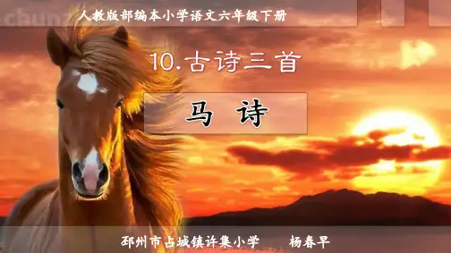 人教统编版语文六下第10课古诗三首《马诗》公开课课件PPT(杨春早)