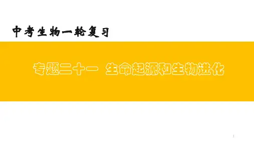 专题21 生命起源和生物进化(上课用课件)-【过一轮】2022年中考生物一轮复习课件精讲与习题精练