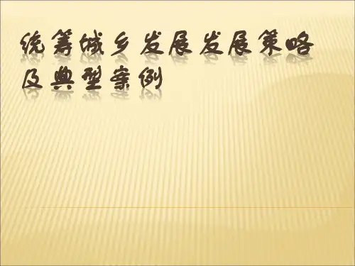 统筹城乡发展发展策略及典型案例
