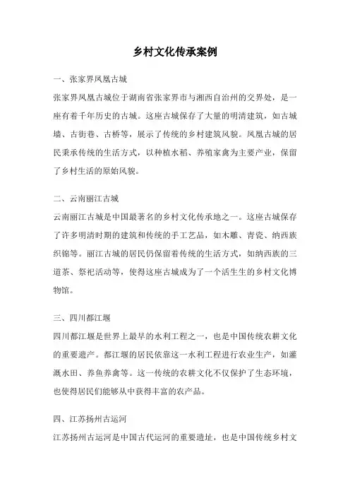 乡村文化传承案例