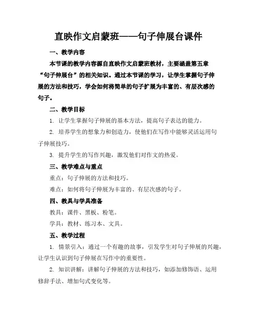 直映作文启蒙班——句子伸展台课件