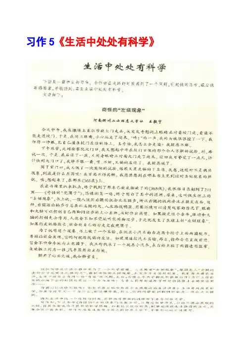 沪教版六年级下册习作5《生活中处处有科学》范文(计20篇)