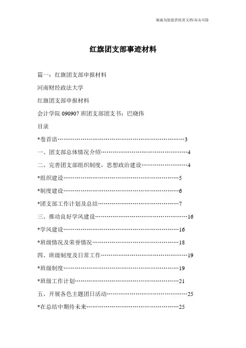 红旗团支部事迹材料