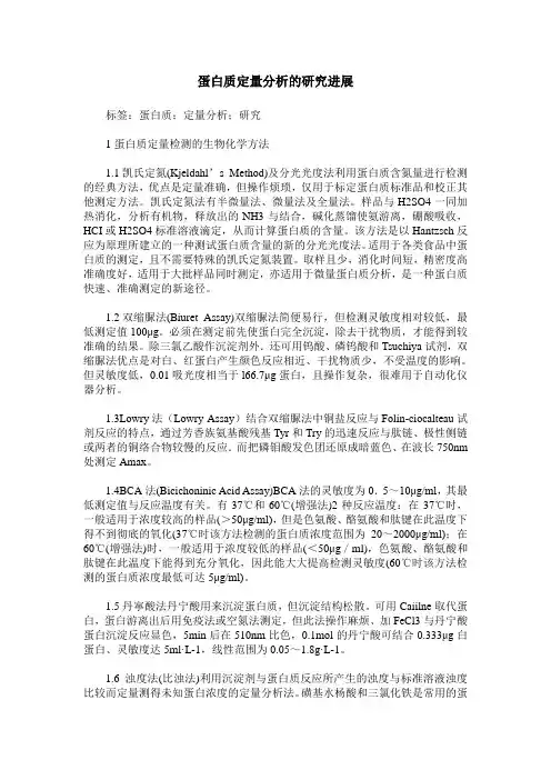 蛋白质定量分析的研究进展