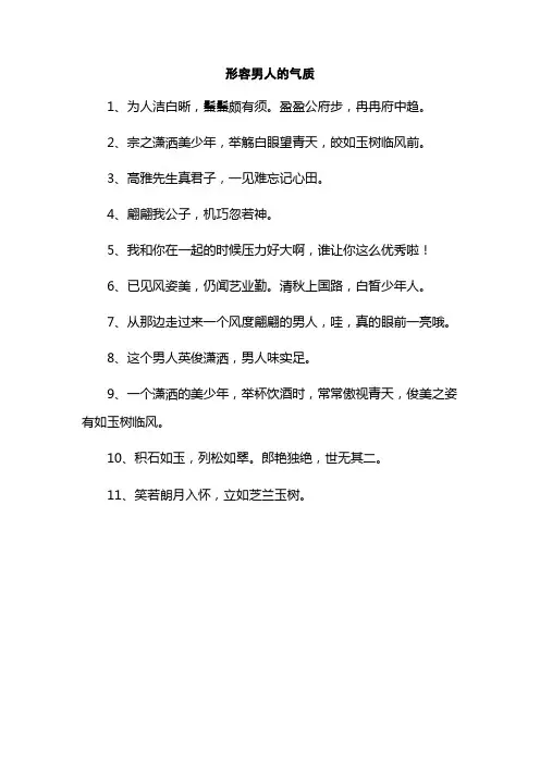 形容男人的气质