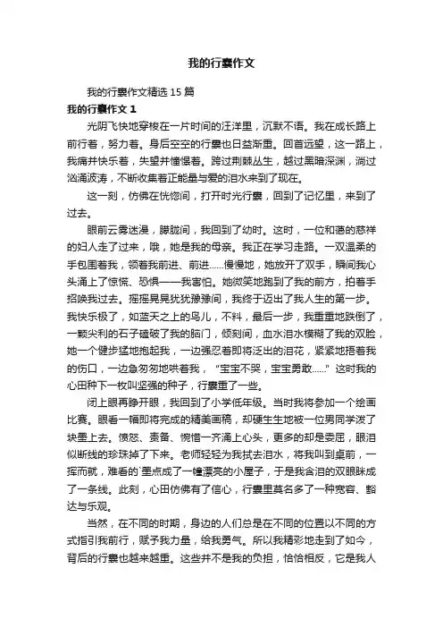 我的行囊作文精选15篇