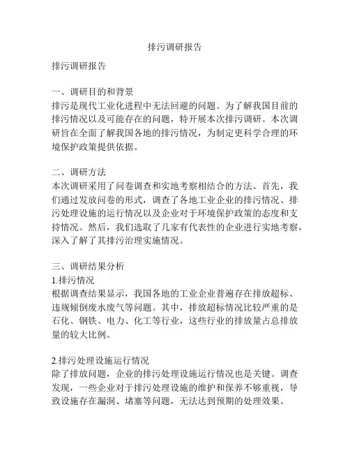 排污调研报告