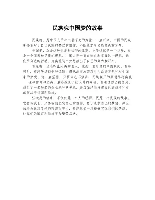 民族魂中国梦的故事