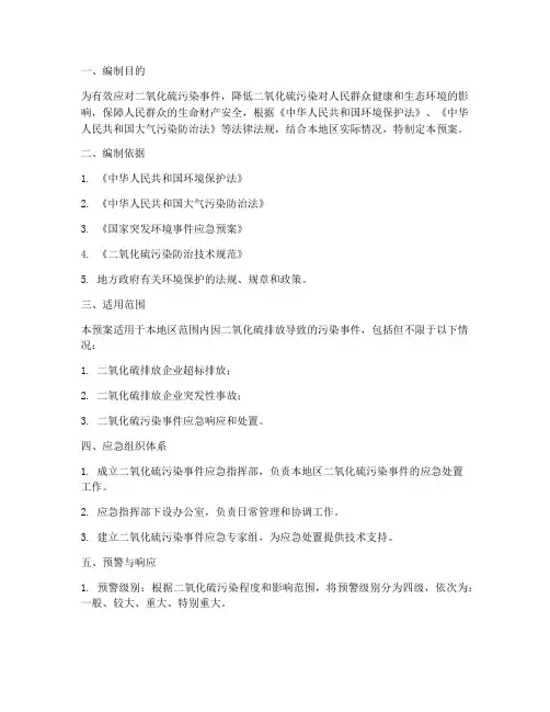 二氧化硫环境应急预案