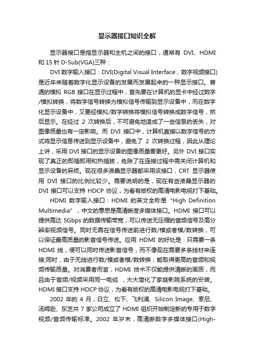 显示器接口知识全解