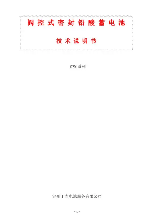 阀控制密封铅酸电池电池技术说明书