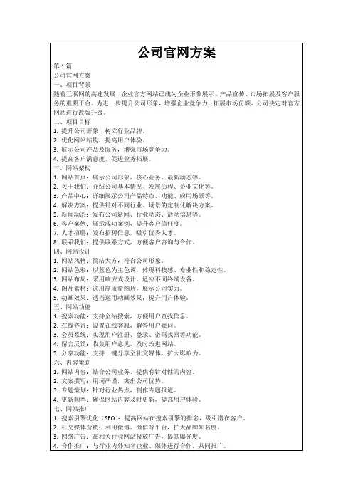 公司官网方案