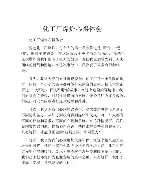 化工厂爆炸心得体会