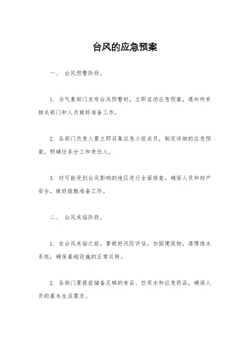 台风的应急预案