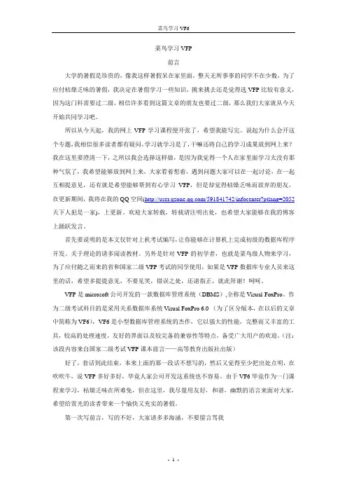 VF基础教程