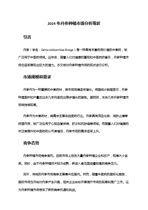 2024年丹参种植市场分析现状
