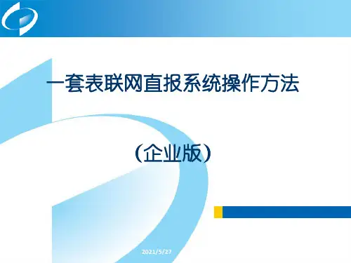 一套表联网直报系统操作方法(企业版)
