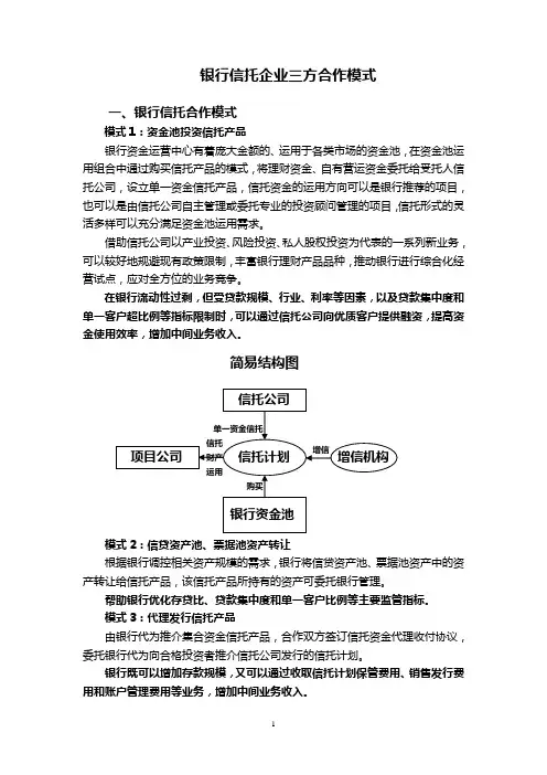 银行信托企业三方合作模式