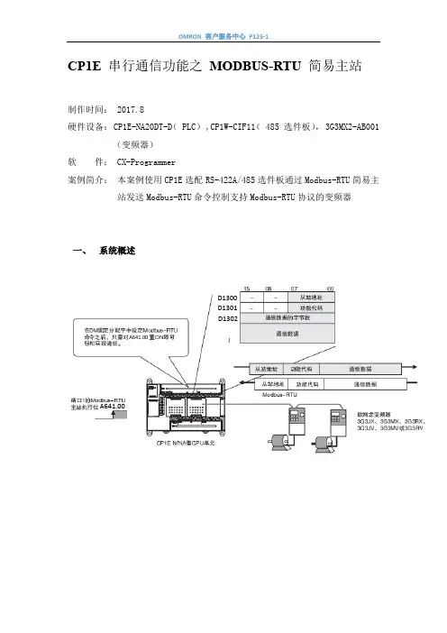 CP1E 串行通信功能之 MODBUS-RTU 简易主站