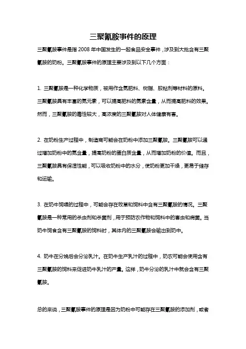 三聚氰胺事件的原理