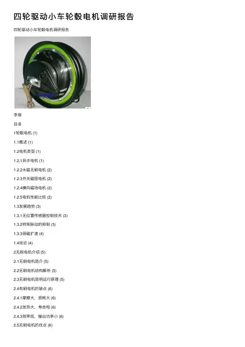 四轮驱动小车轮毂电机调研报告