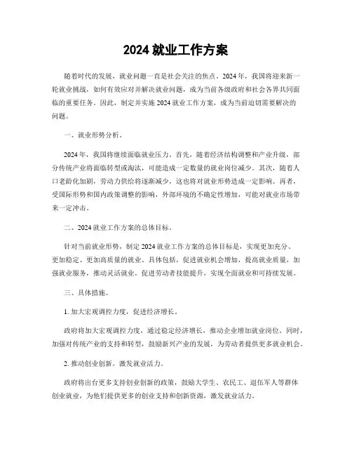 2024就业工作方案