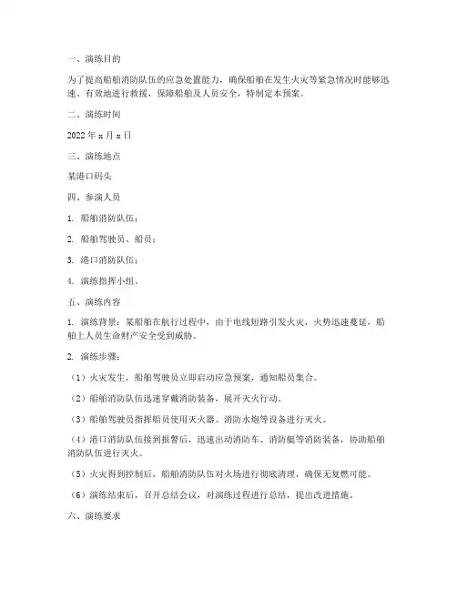 船舶消防应急预案演练
