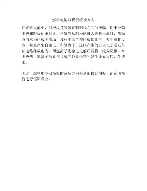 燃料电池双极板流场方向