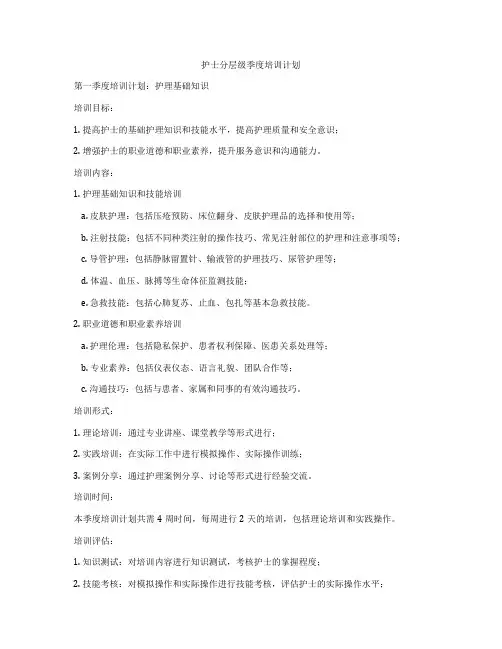 护士分层级季度培训计划