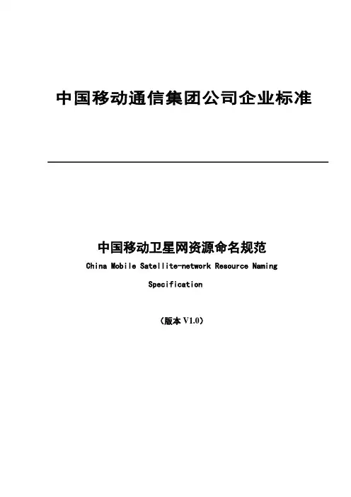 中国移动卫星网命名规范v1.0