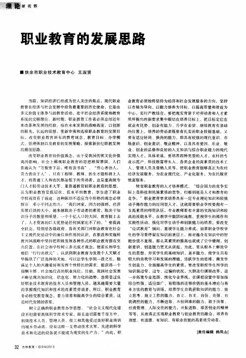 职业教育的发展思路