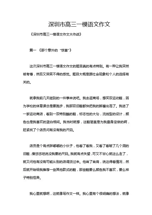深圳市高三一模语文作文