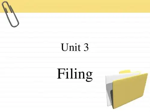 文秘英语 unit 3 Filing