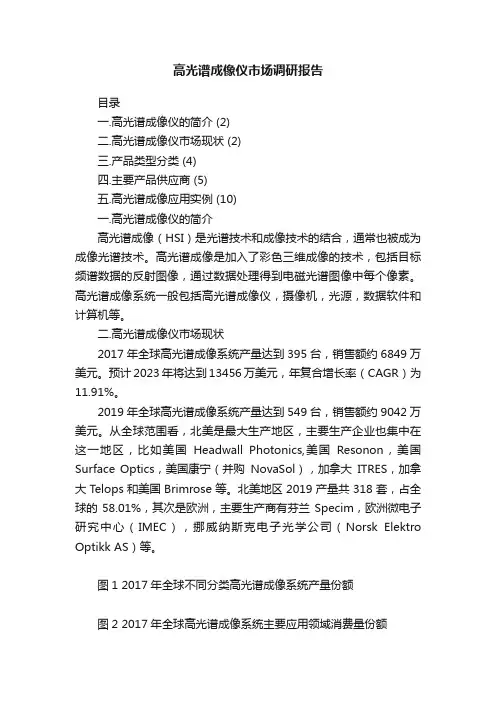 高光谱成像仪市场调研报告