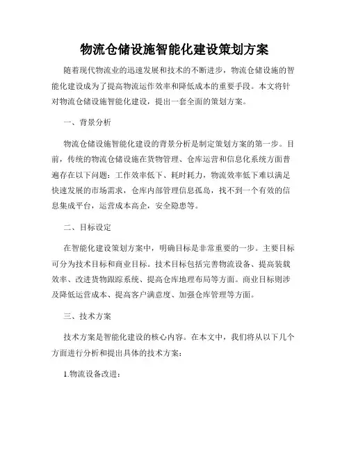 物流仓储设施智能化建设策划方案