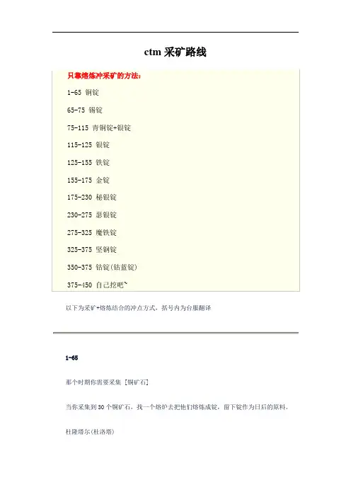 ctm采矿路线