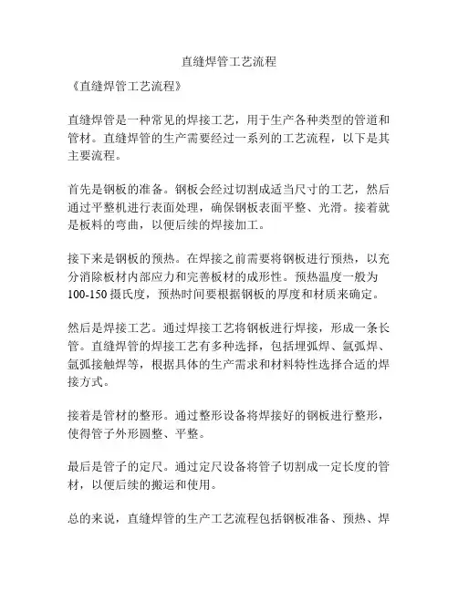 直缝焊管工艺流程