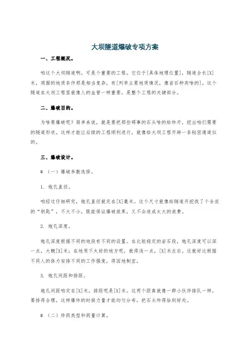 大坝隧道爆破专项方案
