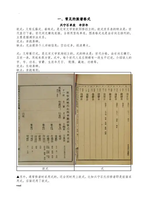 常见的族谱格式