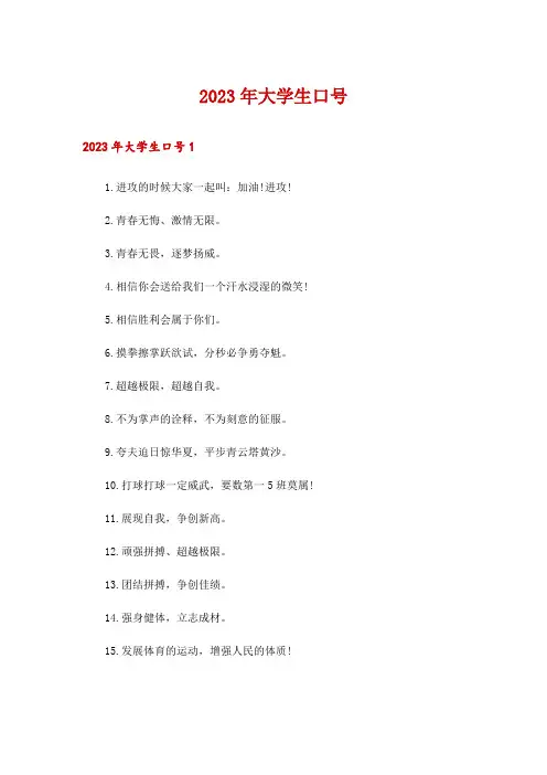2023年大学生口号