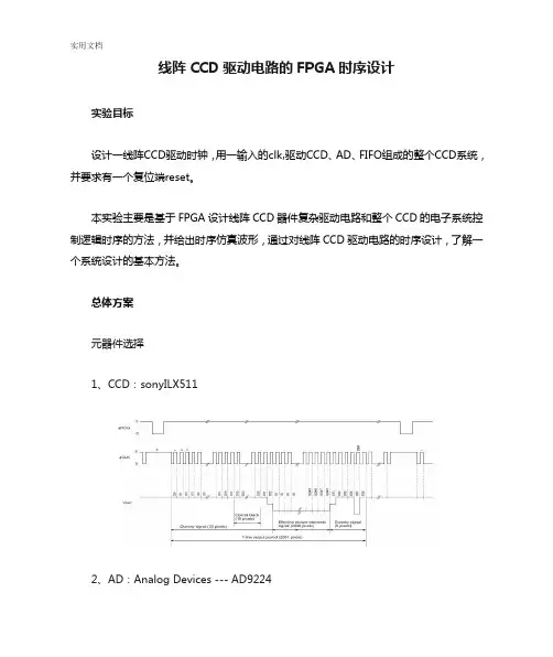 光电-线阵CCD驱动电路的FPGA时序设计